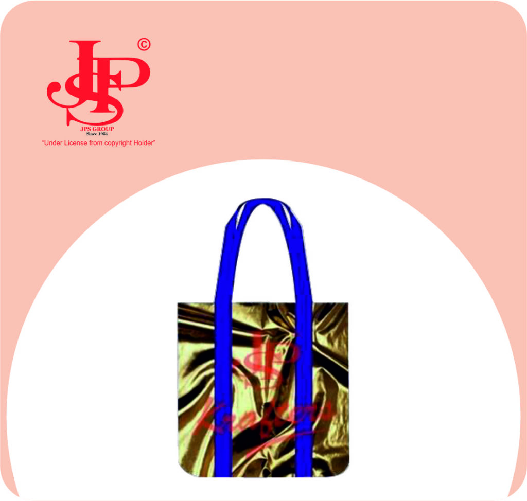 Golden Glamour: JPS Fabric Bags Shine with Blue Handles, Adding Elegance and Style to Your Everyday Ensemble