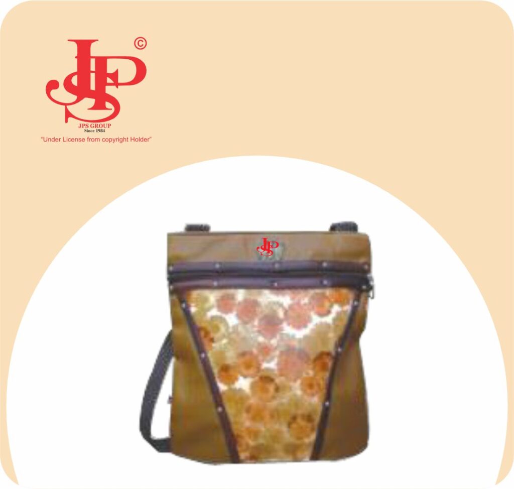 Floral prints and leather accents create a harmonious and cohesive look.